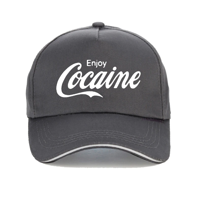 забавная мужская кепка Enjoy Cocaine, Модная женская новая летняя солнцезащитная шляпа, повседневные бейсболки унисекс для рыбалки и охоты на открытом воздухе Изображение 2