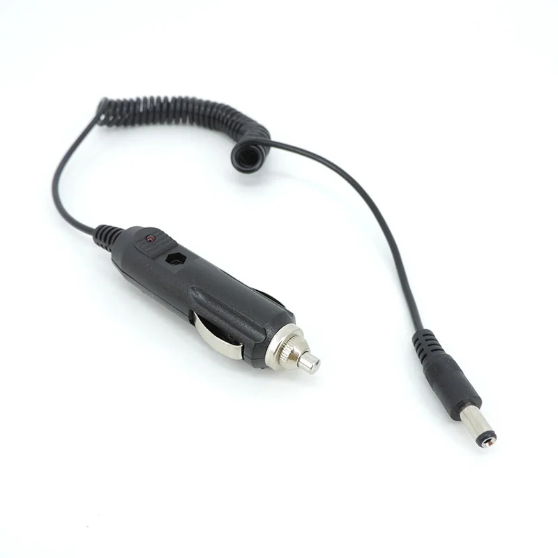 Зарядное устройство для автомобильного прикуривателя постоянного тока 12 В 24 В до 5,5x2,1 мм Разъем для зарядки источника питания кабель пружинный шнур Line E1 Изображение 1