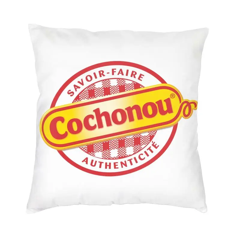 Изготовленный на заказ Квадратный чехол для подушки с логотипом Pig Cochonou, домашний декор, чехол для подушки с 3D двусторонней печатью для гостиной Изображение 0