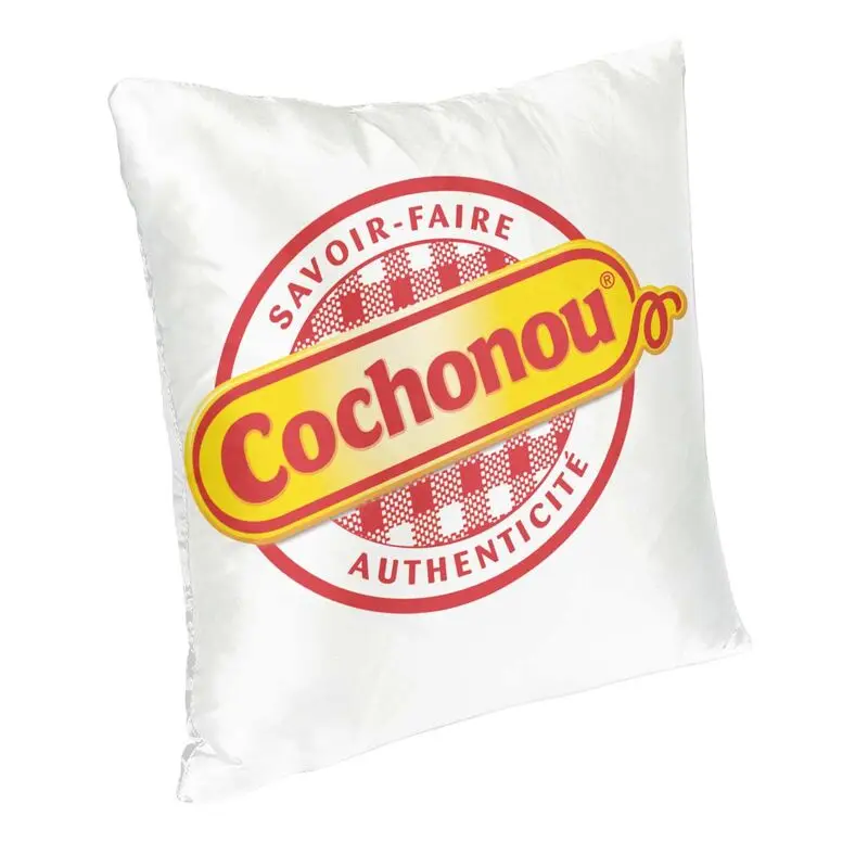 Изготовленный на заказ Квадратный чехол для подушки с логотипом Pig Cochonou, домашний декор, чехол для подушки с 3D двусторонней печатью для гостиной Изображение 1