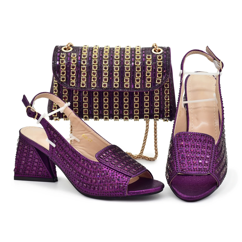Классическая женская сумочка итальянского дизайна 2023 года, сочетающаяся по цвету с туфлями на высоком каблуке и сумкой для африканской свадебной вечеринки Изображение 1