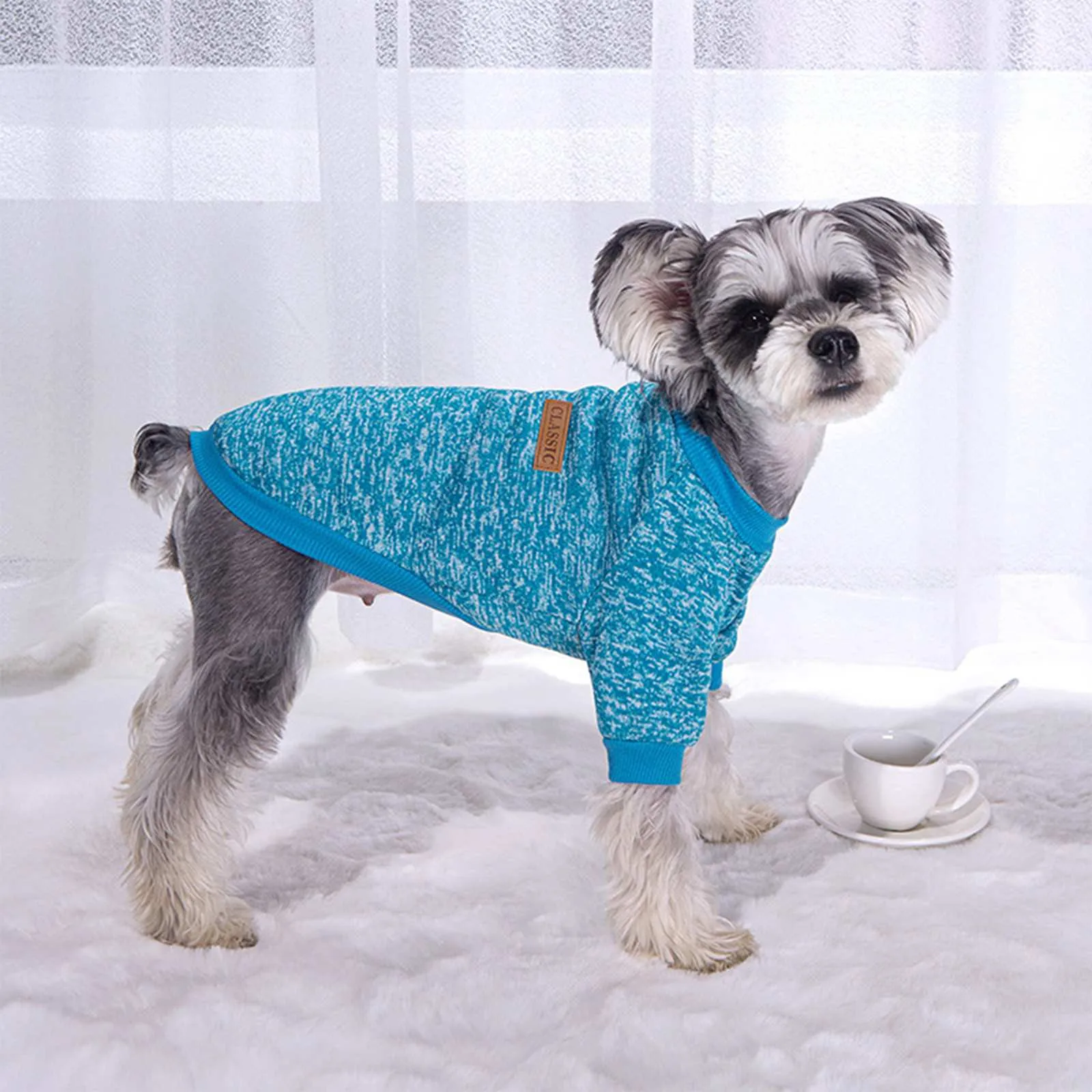 Классический свитер для собак и щенков, флисовый свитер, одежда, теплый свитер, зимние новые Модные и простые товары для дома, комбинезоны 2023 Изображение 2