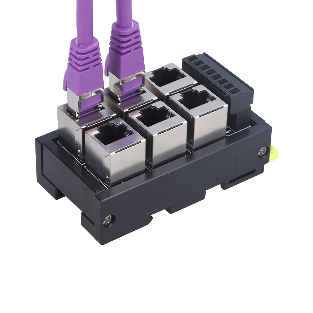 Клеммный блок RJ45 с 2 3 4 5 6 отверстиями от Ethernet до 8P Модуль терминального концентратора Подключаемый сетевой порт Изображение 2