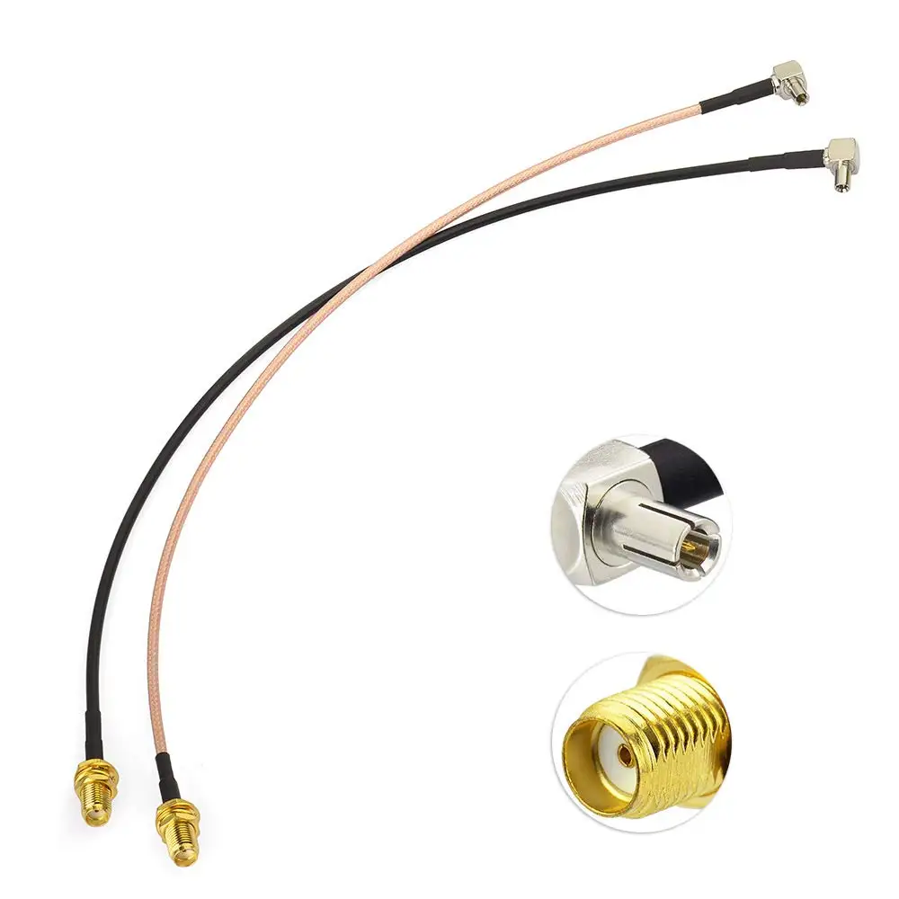 Комплект коаксиальных кабелей Eightwood SMA-TS9 для подключения внешней антенны SMA-розетки к TS9 для USB-модемов и точек доступа MiFi (30 см RG316 RG174) Изображение 5