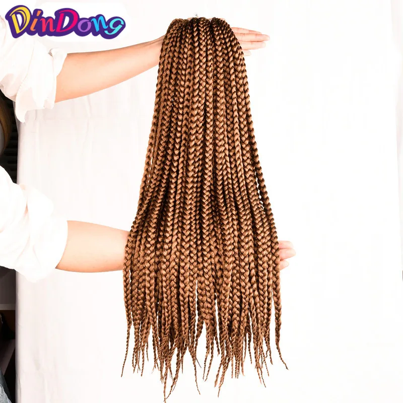 Косички DinDong Crotchet из синтетических волос 12-18 22 дюймов светлокоричневого бордового цвета для чернокожих женщин Изображение 0