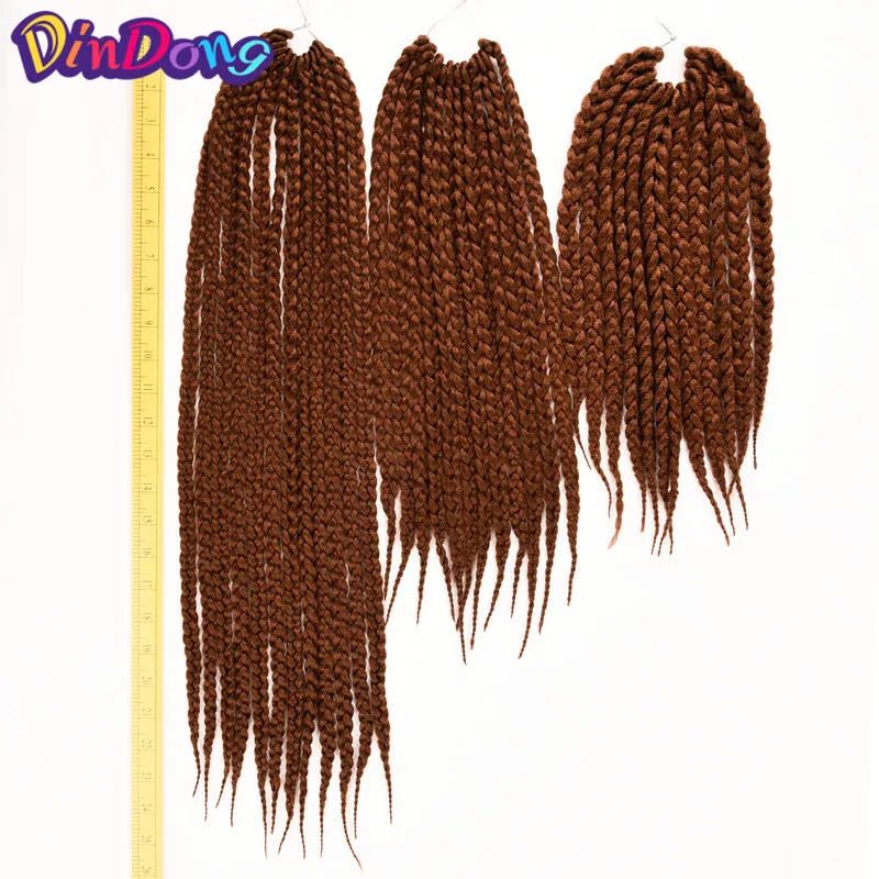 Косички DinDong Crotchet из синтетических волос 12-18 22 дюймов светлокоричневого бордового цвета для чернокожих женщин Изображение 3