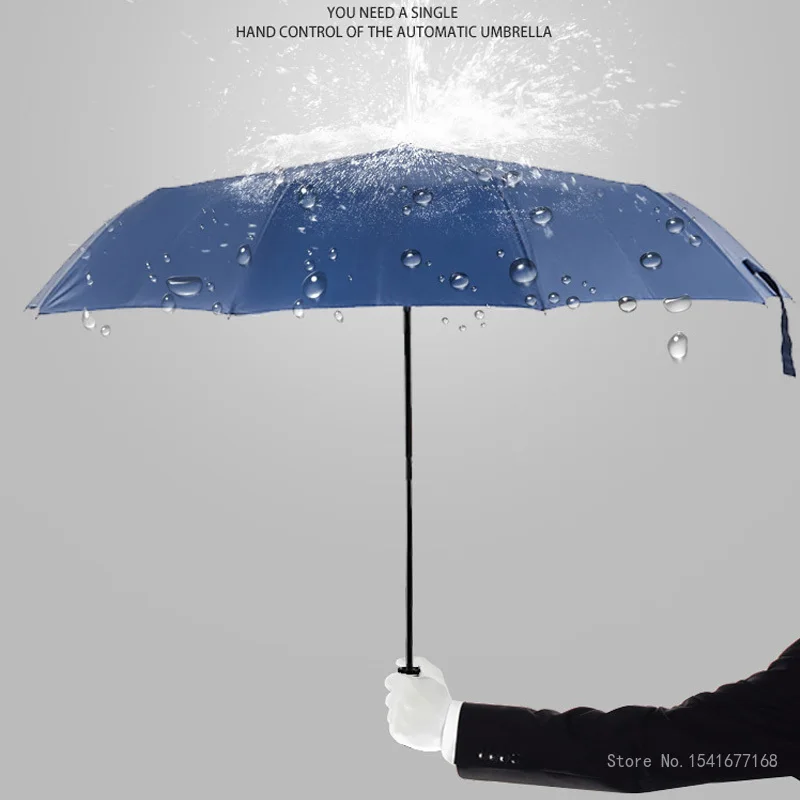 Креативный двусторонний автоматический зонт, большой усиленный деловой зонт, от солнца и дождя, подарок Изображение 1
