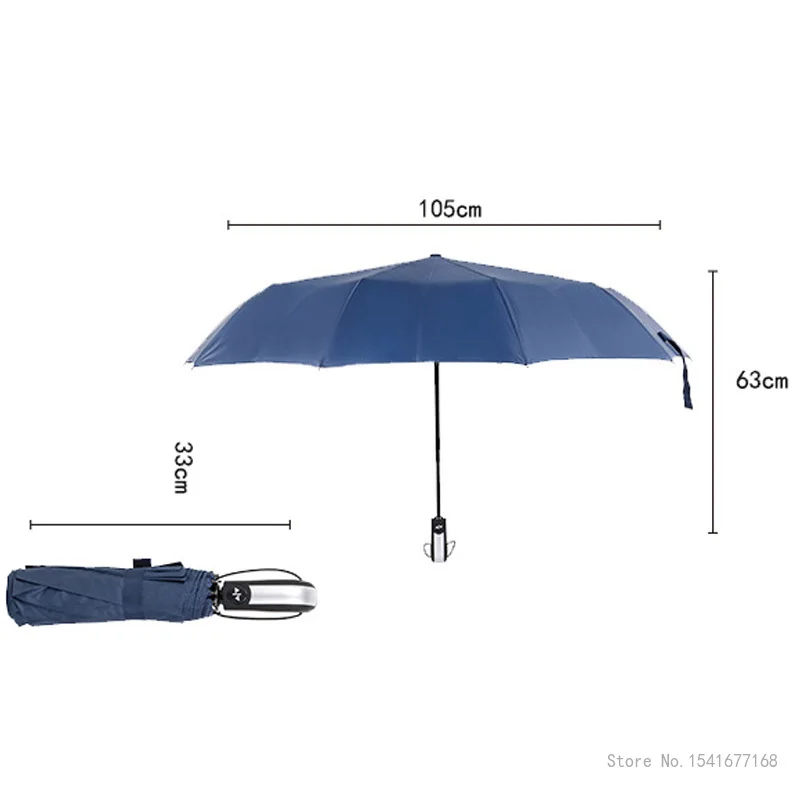 Креативный двусторонний автоматический зонт, большой усиленный деловой зонт, от солнца и дождя, подарок Изображение 4