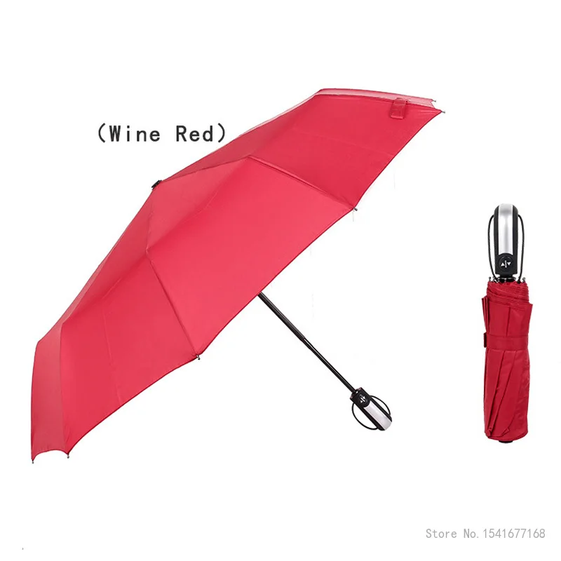 Креативный двусторонний автоматический зонт, большой усиленный деловой зонт, от солнца и дождя, подарок Изображение 5