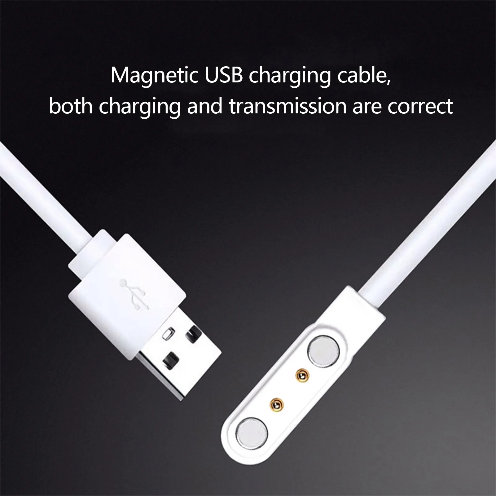 Магнитный кабель для зарядки часов |Универсальное 2-контактное USB-зарядное устройство | Шнур для зарядного устройства смарт-часов для Smart Watc Изображение 0