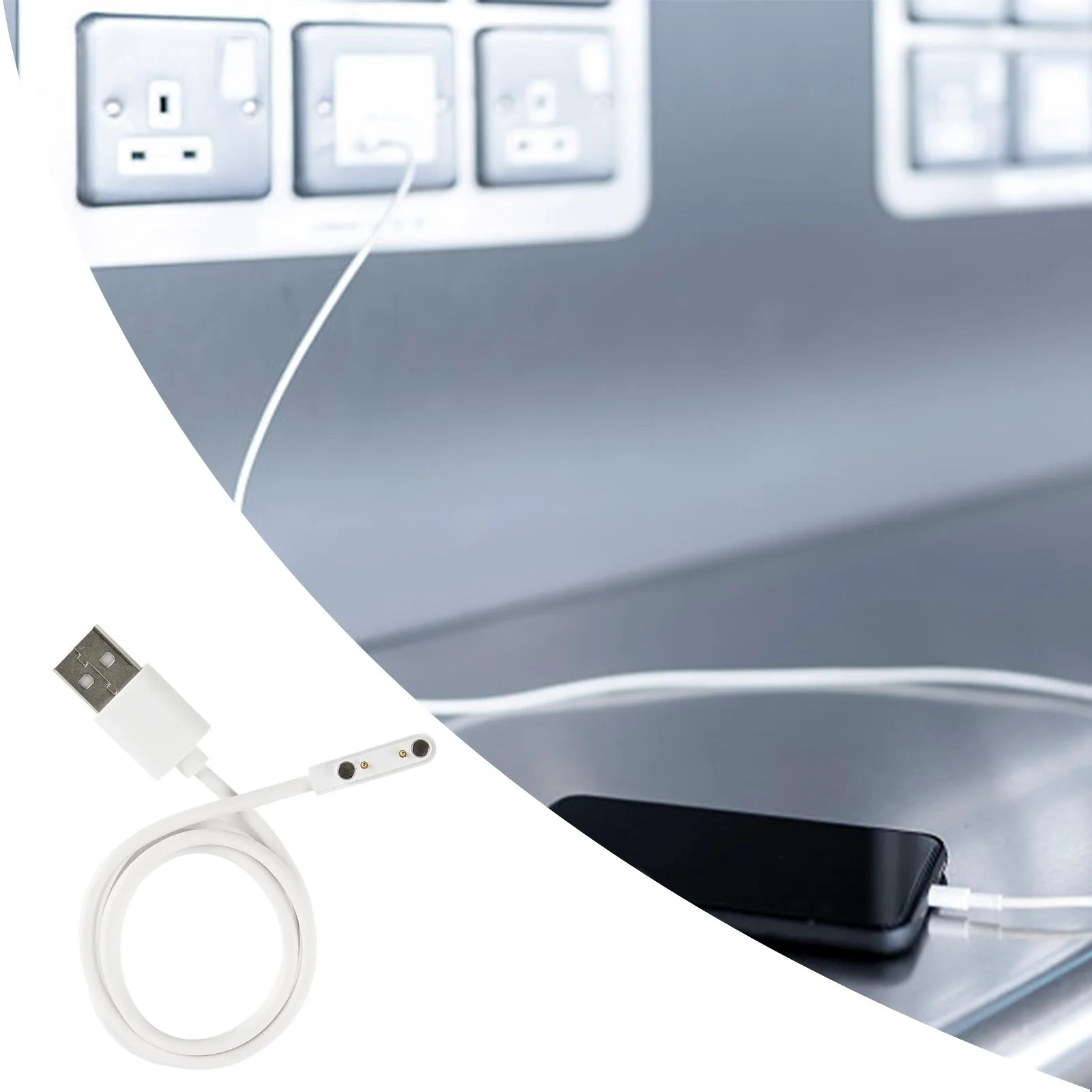 Магнитный кабель для зарядки часов |Универсальное 2-контактное USB-зарядное устройство | Шнур для зарядного устройства смарт-часов для Smart Watc Изображение 2
