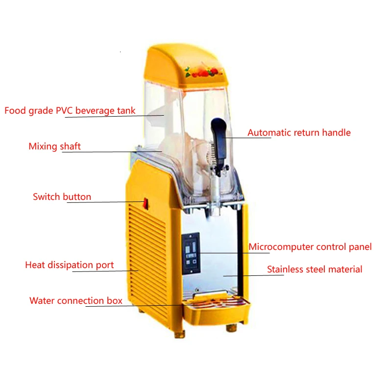 Машина для таяния снега PBOBP Коммерческое оборудование для охлаждения элитных напитков Ice Slush, устройство самообслуживания для приготовления замороженных напитков Изображение 2