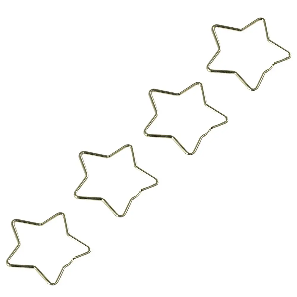 Металлические скрепки для бумаг симпатичные креативные зажимы для бумаги в форме Луны и звезды Золотая закладка Офис Изображение 5