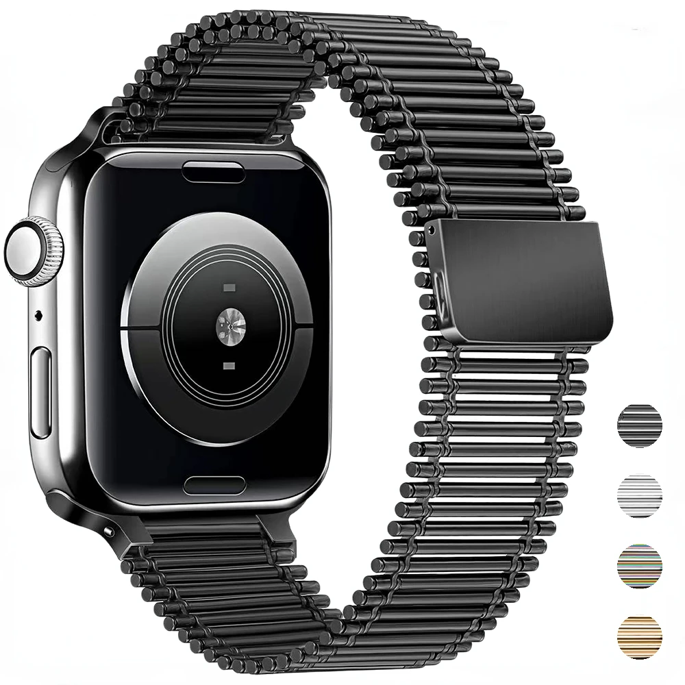 Металлический Ремешок для Apple Watch Band 44мм 40мм 45мм 41мм 49мм 42мм 38мм Магнитный Браслет-Звено Ремня iWatch Серии Ultra 8 7 6 5 4 SE Изображение 0