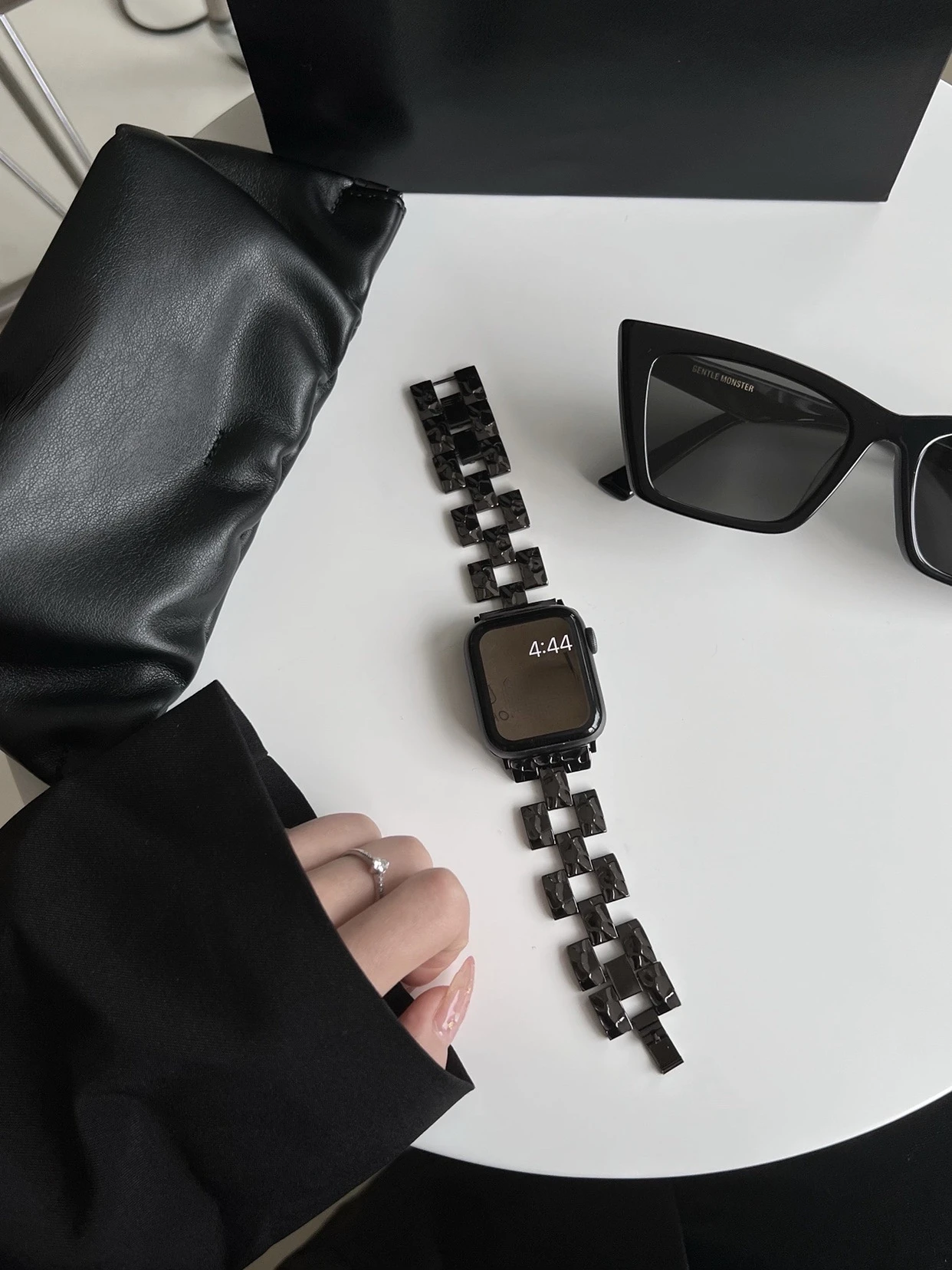 Металлический Чехол с Каменным Узором + Ремешок для Apple Watch Ultra 49 мм 8 7 41 45 38 42 мм С Бриллиантовым Покрытием Для iWatch 6 SE 5 Ремешок из нержавеющей Стали Изображение 2