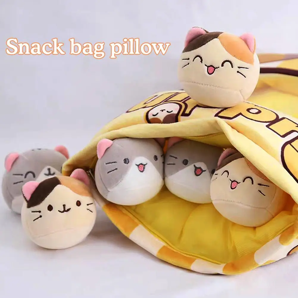 Милая подушка для закусок Сумка со Съемным Пушистым Животным Чучелом Blossom Fluffy Creative Cushion Вишневые Кошки В форме кукол Chick An O6R0 Изображение 5