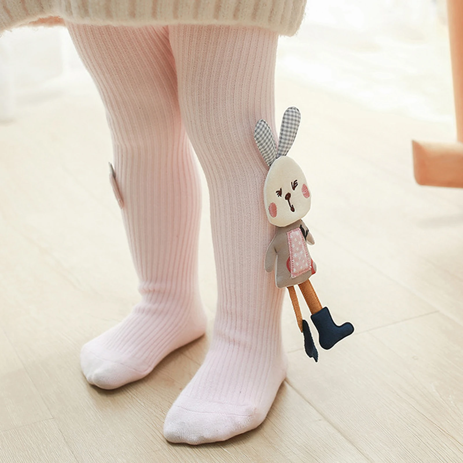 Милые кукольные колготки с морковным кроликом для девочек, эластичные колготки, закрывающие ноги, Чулки, вечернее платье, Леггинсы, повседневная одежда для отдыха Изображение 2