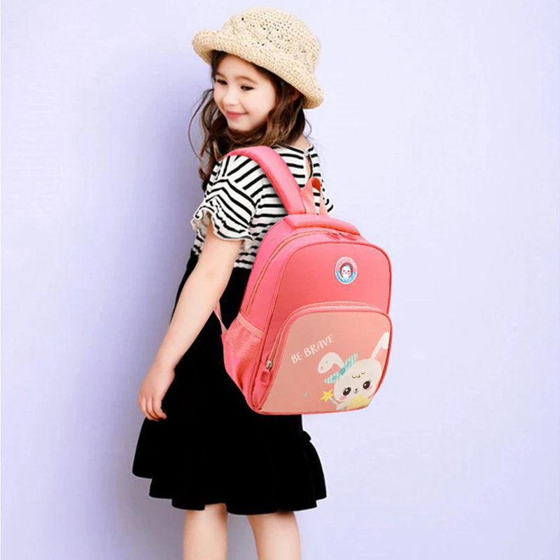Милые школьные сумки для девочек и мальчиков, детский рюкзак для начальной школы, детский мультяшный кролик, динозавр, сумка для книг, водонепроницаемый школьный рюкзак Mochila Изображение 5