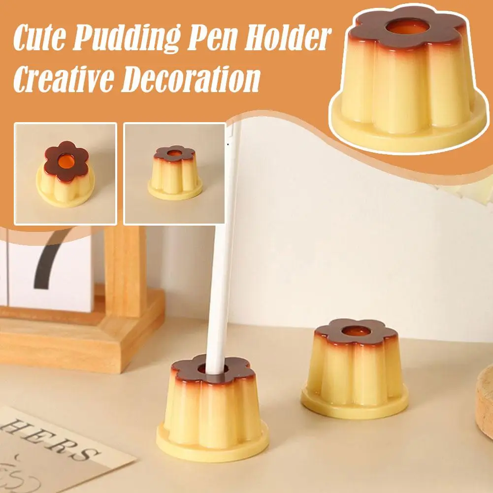 Милый держатель ручки для пудинга, студенческий Милый Мультяшный креативный орнамент для рабочего стола, отверстие для ручки в форме желе, слот для карандаша, подставка для хранения карандашей Изображение 0