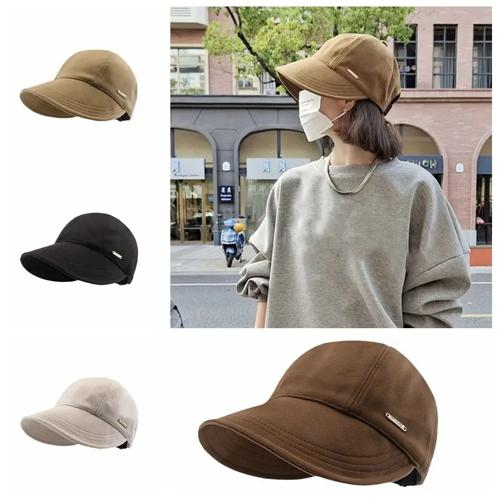 Модная широкополая шляпа, 1 шт., простая теплая хлопчатобумажная кепка, повседневная универсальная бейсболка с буквами для девочек Изображение 0