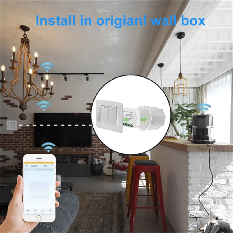 Модуль Smart Switch Tuya ZigBee 3.0 10A Smart Home DIY Breaker 1 2 Банды Поддерживает Двустороннее Управление Работает С Alexa Google Home Изображение 2