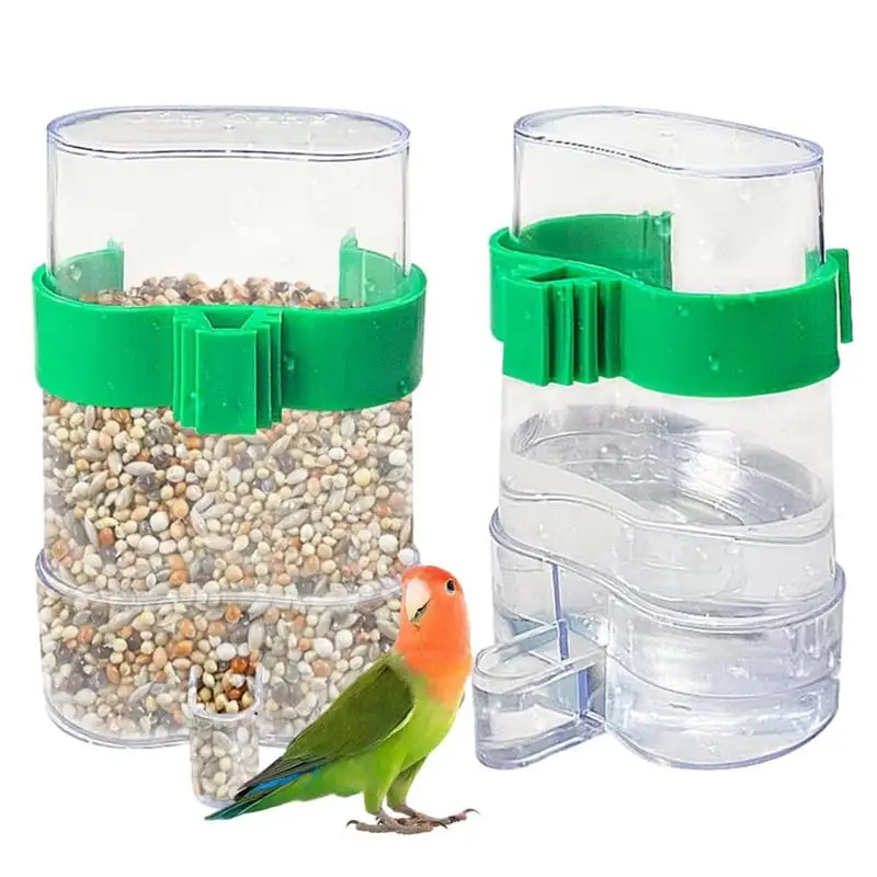 Надежная кормушка для птиц из 2ШТ, для клетки с зажимом, для птиц-попугаев, подвесная чаша для воды, коробка для кормления попугаев, дозатор корма для птиц Изображение 5