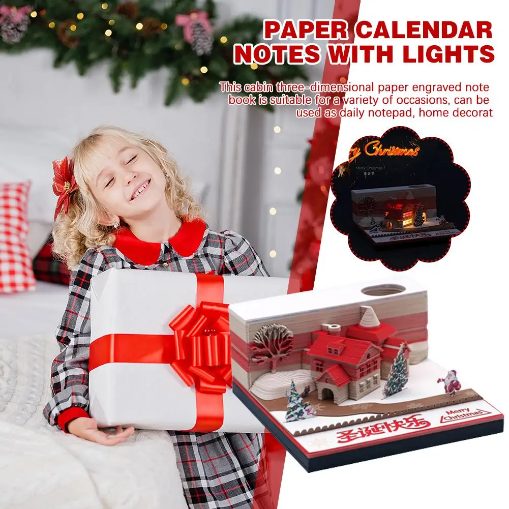 Не наклеивайте без календаря Бумажные украшения для Рождественского домика, липкие 3D-заметки, милые вырезанные Заметки о модели книги, настольный стол F9L1 Изображение 0