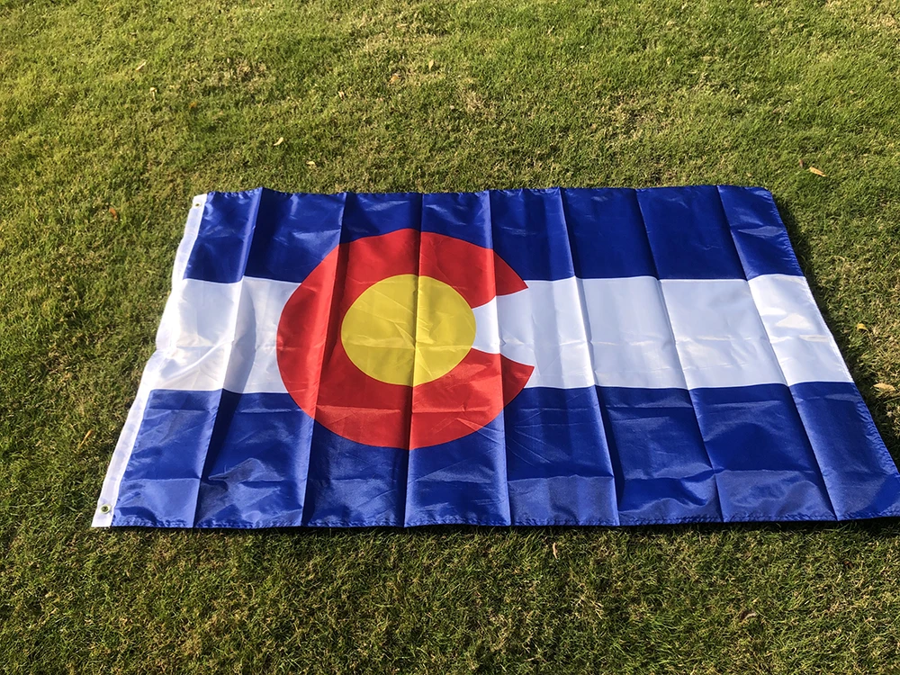 НЕБЕСНЫЙ ФЛАГ флаг Колорадо 90x150 см полиэстер двойного проникновения США флаг штата Колорадо флаг США подвесной баннер Изображение 1