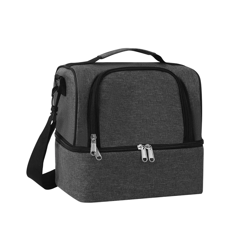 Новая двухслойная сумка для пикника на открытом воздухе, сохраняющая свежесть, утолщенная изоляционная сумка для ланча Изображение 5