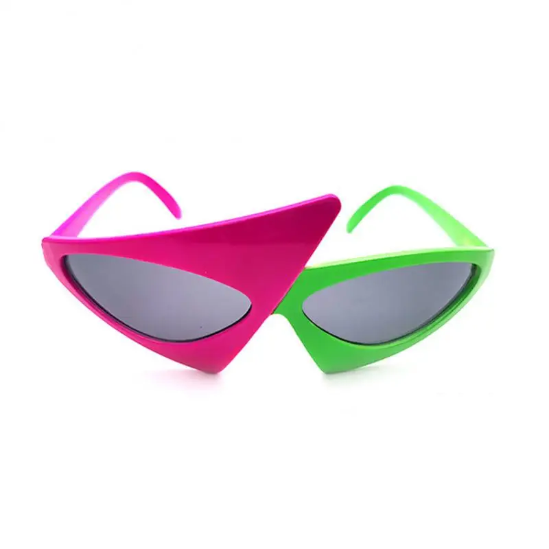 Новинка, Забавные очки, Зеленые Контрастные очки в стиле хип-хоп, Асимметричные треугольные солнцезащитные очки, украшения для фестивалей и вечеринок Изображение 5