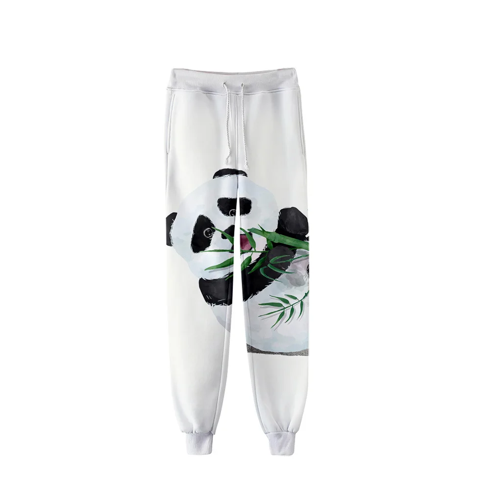 Новые спортивные спортивные штаны, прямые брюки, спортивные штаны с 3D принтом животного Панды, длинные женские брюки для бега, мужские /женские брюки Изображение 5