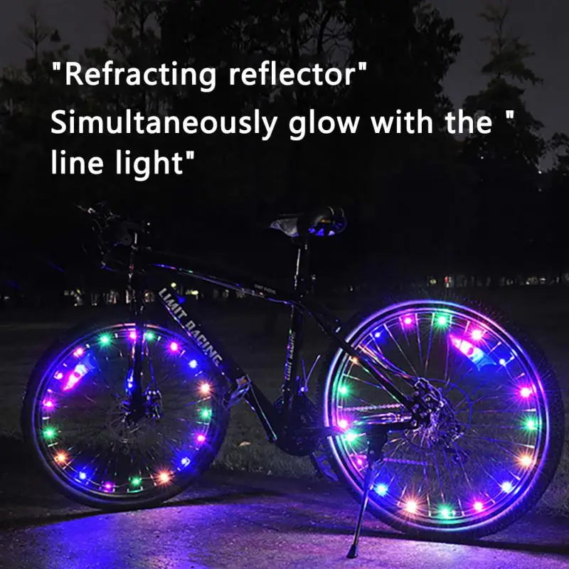 Новые Струнные Колесные Фонари Со Спицами Декоративные Красочные Фонари MTB Bike Highlight Светодиодные Лампы Ночного Предупреждения Аксессуары Изображение 0