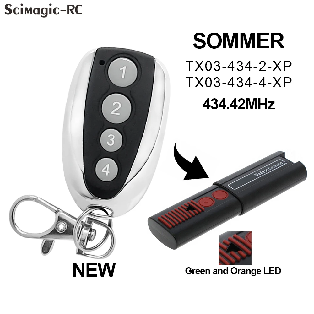Новый SOMMER TX03 434 4 XP Пульт дистанционного управления гаражными воротами 434,42 МГц Ключ-передатчик для открывания ворот 4014 TX03-434-2 4022 TX03-434-2 Изображение 1