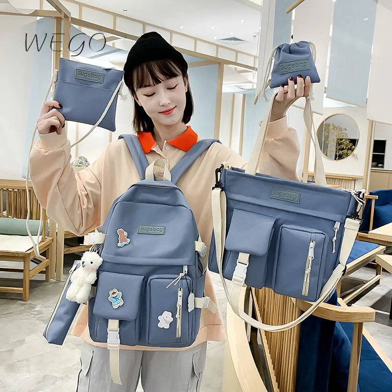 Новый Рюкзак для Студенток Корейской Версии Большой Емкости College Junior High School College Student Ins Fashion Backpack Изображение 0