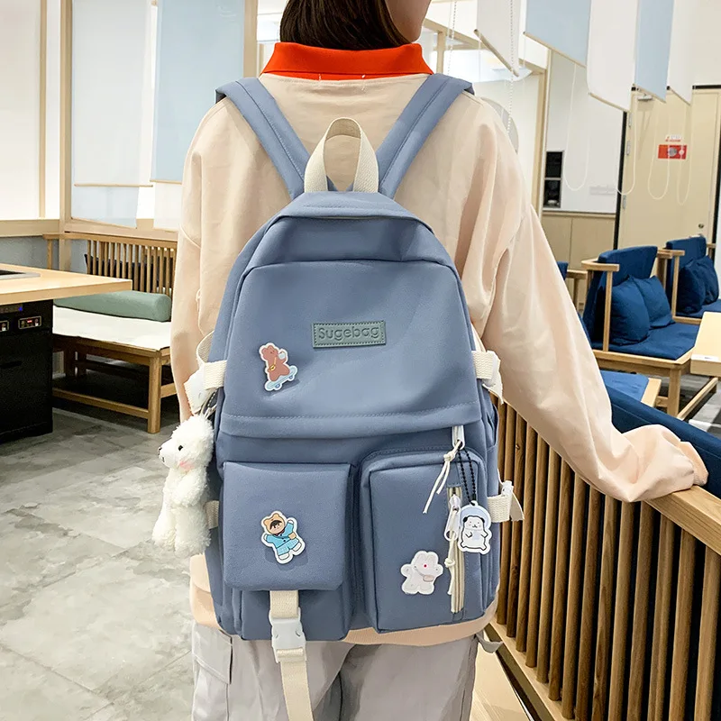 Новый Рюкзак для Студенток Корейской Версии Большой Емкости College Junior High School College Student Ins Fashion Backpack Изображение 1