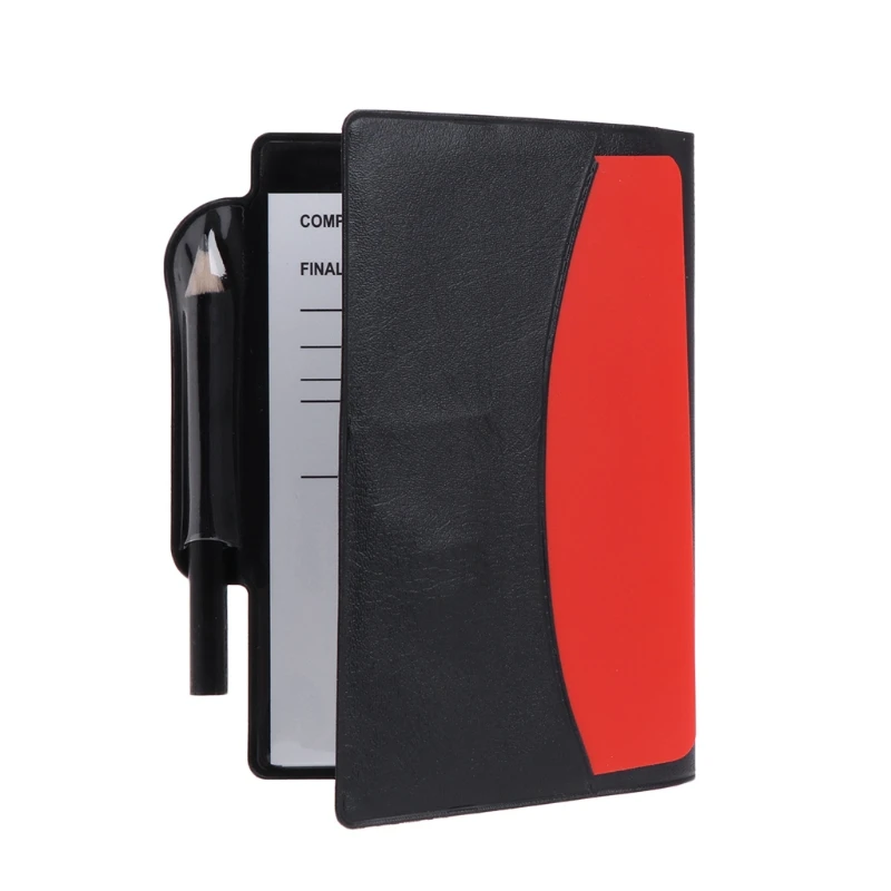 Новый спортивный блокнот-бумажник футбольного судьи с красной и желтой карточками Изображение 3