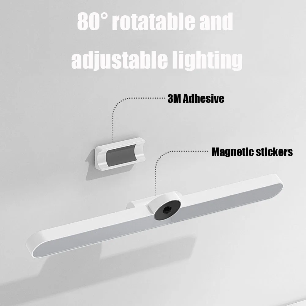 Ночник Xiaomi с датчиком движения Led USB Перезаряжаемая прикроватная тумбочка для спальни, регулируемая подсветка для кухонного шкафа Изображение 4