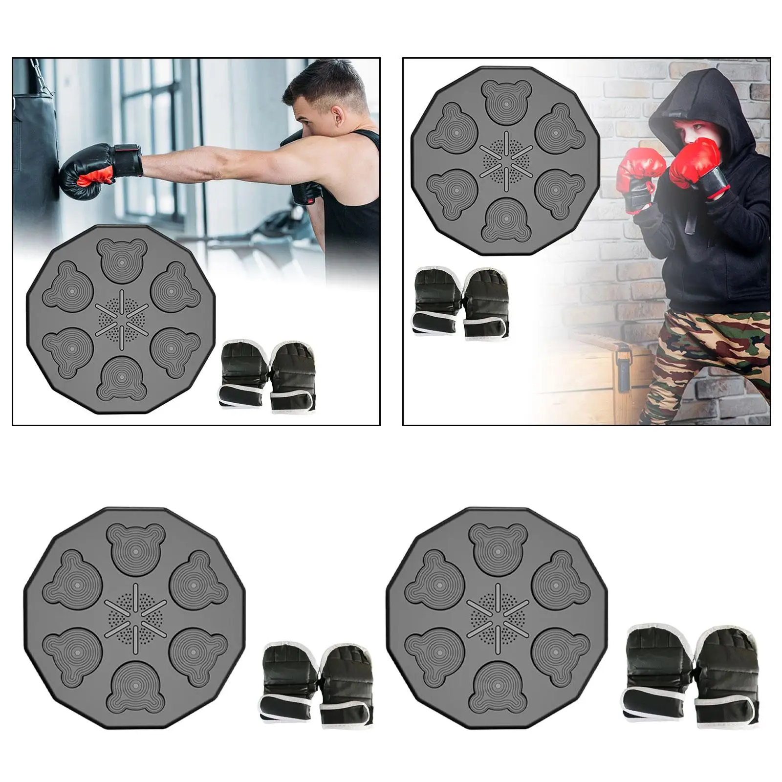 Оборудование для занятий музыкальным боксом, боксерский коврик с RGB-подсветкой и боксерские перчатки, Изображение 3