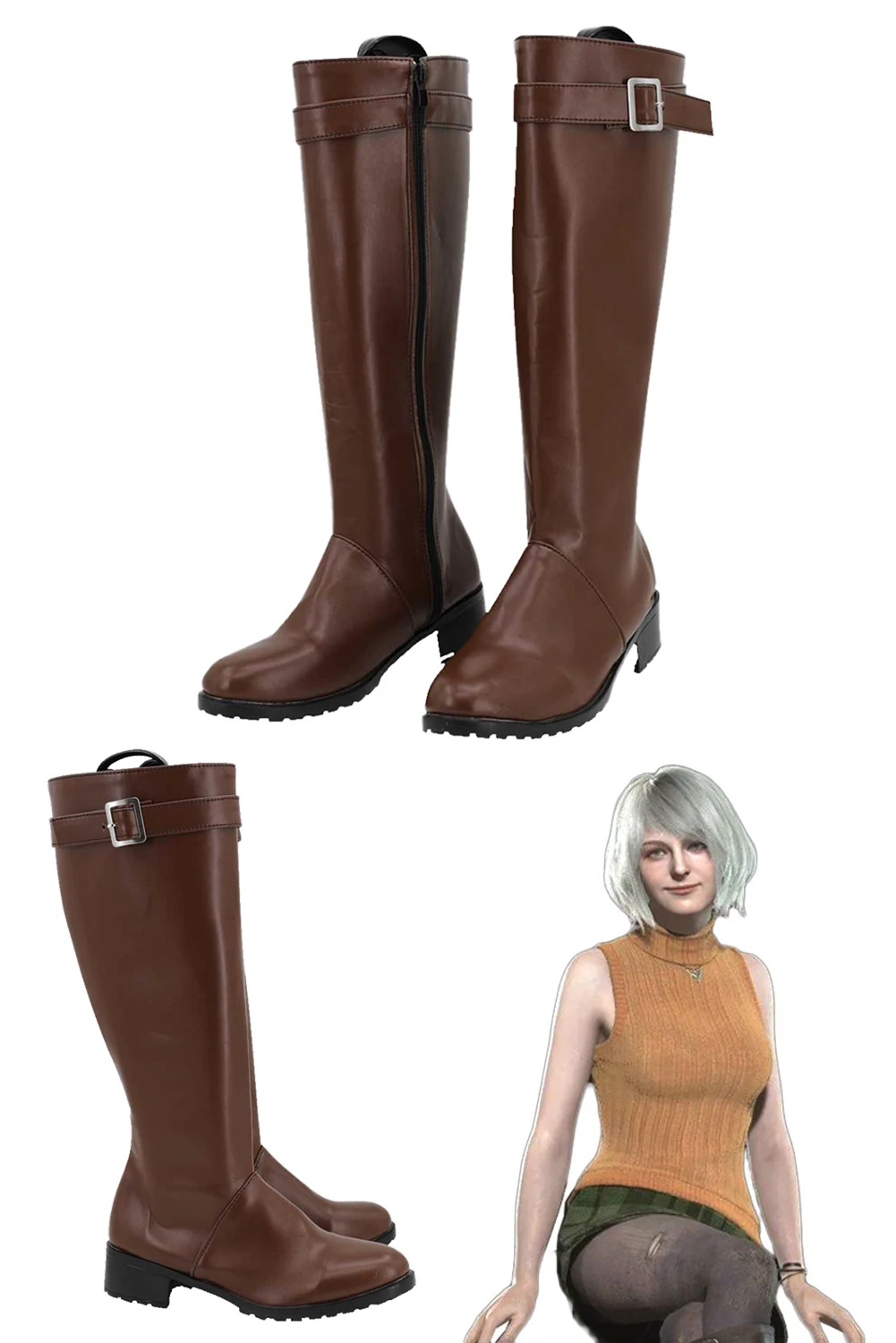 Обувь Ashley для косплея в стиле фэнтези, аксессуары для костюмов Resident для маскировки в игре Biohazard для взрослых Женщин, Обувь для ролевых игр в стиле фэнтези Изображение 4