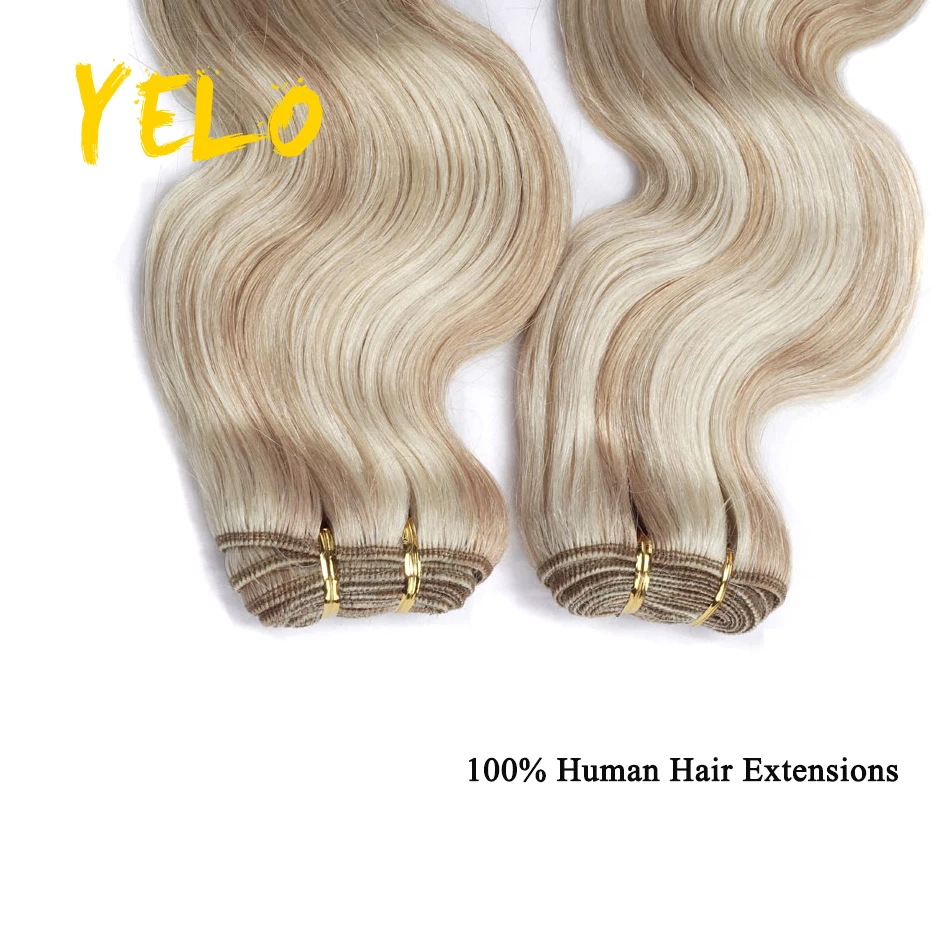 Объемные пучки Yelo Body Wave с Бразильской изюминкой, плетение из человеческих волос, пучки натуральных волос Remy для наращивания, объемные волосы в стиле волны 12-26 дюймов Изображение 2