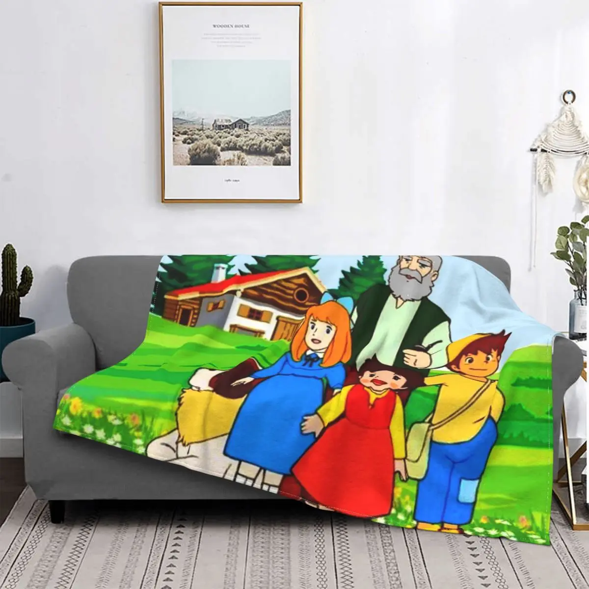 Одеяло Хайди и ее родственников из мягкого флиса и теплой фланели, покрывало для горного дедушки в Альпах, Покрывало для дивана, Дорожное одеяло для спальни Изображение 0