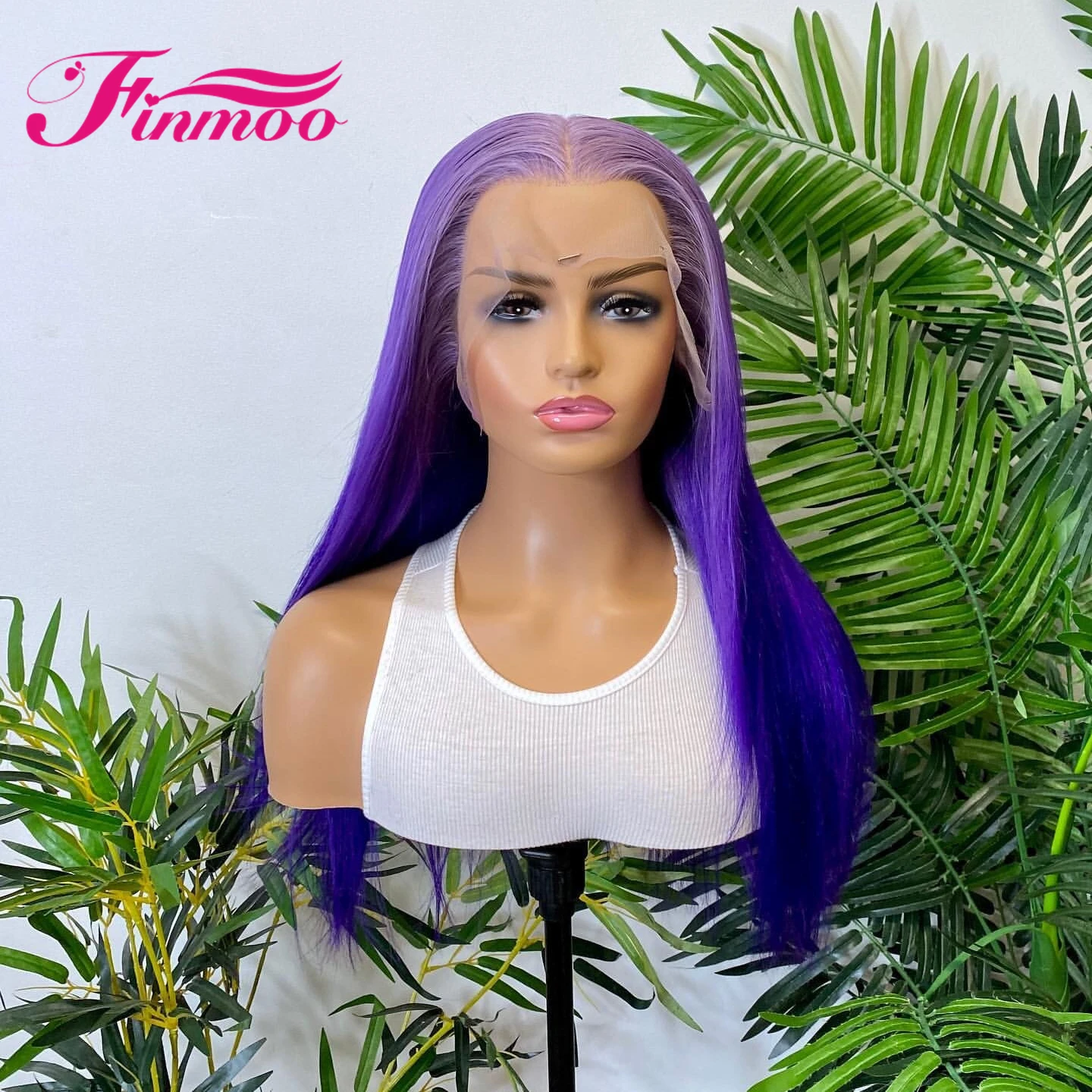 Омбре Фиолетовый Объемный волнистый парик с изюминкой спереди на кружеве Цветной парик 613 Remy Бразильские парики из человеческих волос для женщин со средним пробором Изображение 0