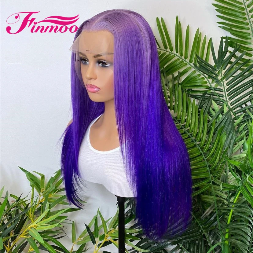 Омбре Фиолетовый Объемный волнистый парик с изюминкой спереди на кружеве Цветной парик 613 Remy Бразильские парики из человеческих волос для женщин со средним пробором Изображение 1