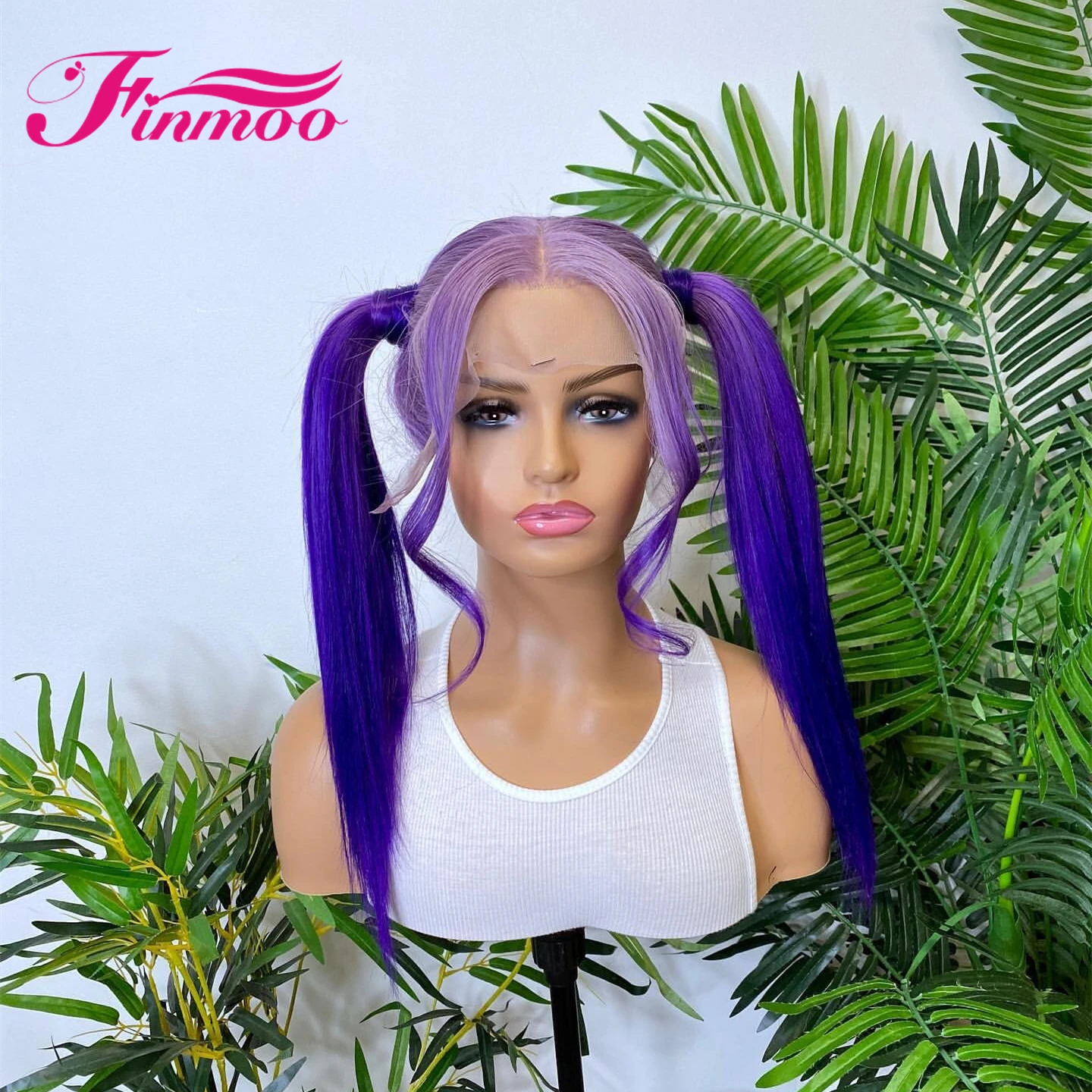 Омбре Фиолетовый Объемный волнистый парик с изюминкой спереди на кружеве Цветной парик 613 Remy Бразильские парики из человеческих волос для женщин со средним пробором Изображение 3