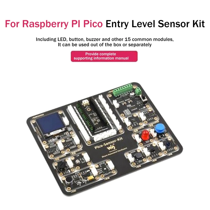 Плата расширения Waveshare для Raspberry Pi RP2040-Plus + комплект сенсорных модулей для материнских плат серии Raspberry Pi Pico Изображение 4