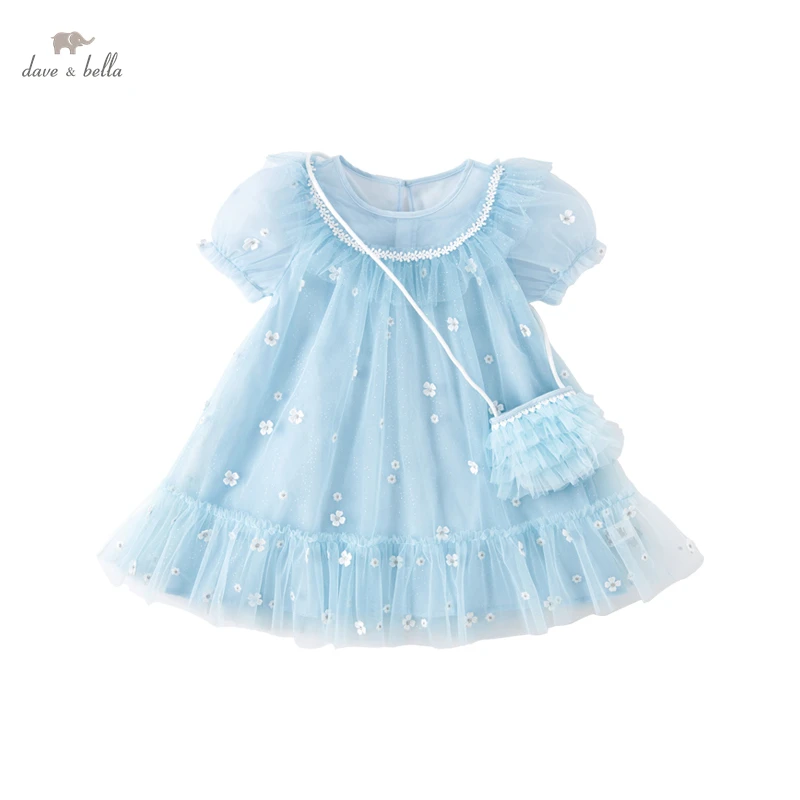 Платья для девочек Dave Bella, новое детское сетчатое платье, летнее детское платье принцессы DB2235480 Изображение 0