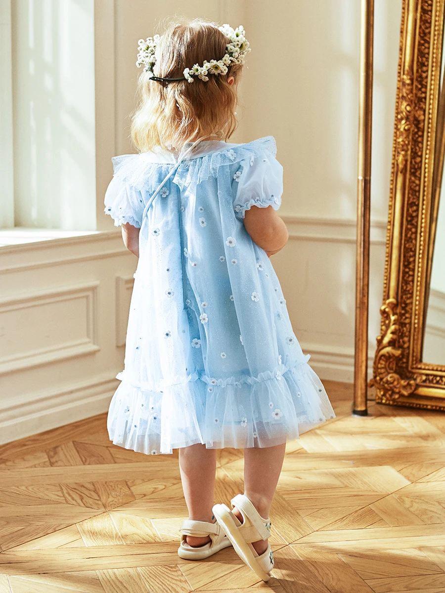 Платья для девочек Dave Bella, новое детское сетчатое платье, летнее детское платье принцессы DB2235480 Изображение 1