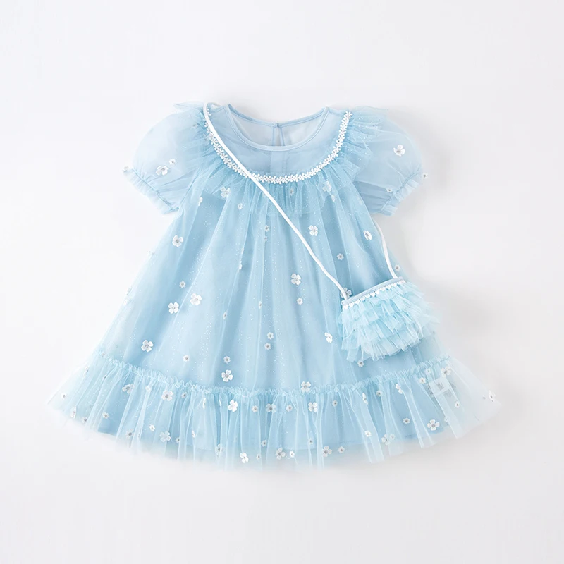 Платья для девочек Dave Bella, новое детское сетчатое платье, летнее детское платье принцессы DB2235480 Изображение 2