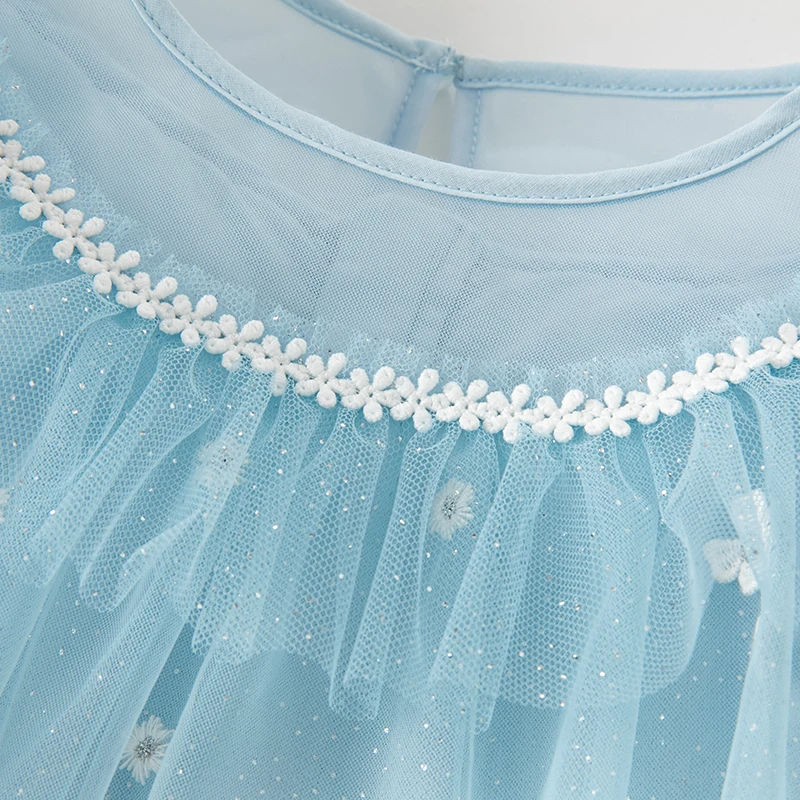 Платья для девочек Dave Bella, новое детское сетчатое платье, летнее детское платье принцессы DB2235480 Изображение 3