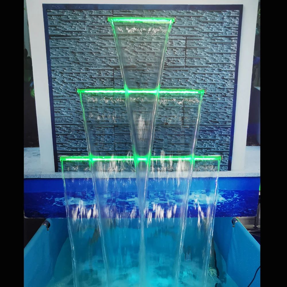 подводный водопад длиной 90 см, водосброс, акриловый материал, фонтан, спуск воды в спа, RGB, настенный Декоративный красочный Изображение 1